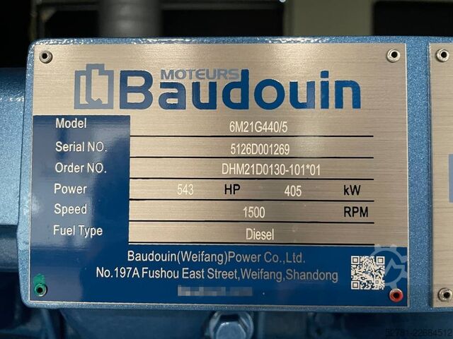 Baudouin 6M21G440/5 - 440 kVA Generator - DPX-19876