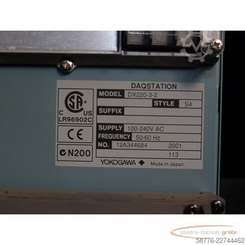 Komponent  Yokagawa  DX220-3-2  DAQSTATION , Style S4 SN:12A344684