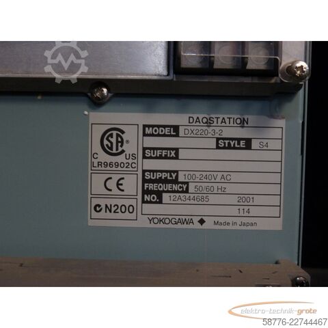 Komponent  Yokagawa  DX220-3-2  DAQSTATION , Style S4 SN:12A344685