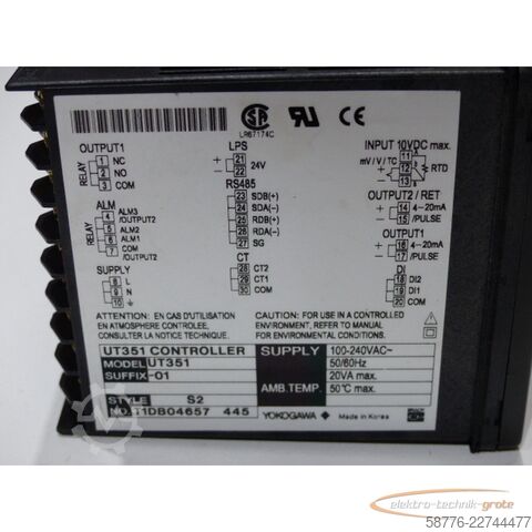 Componente Yokogawa UT351-01 Digital Indicating Controller SN:T1DB04657  !