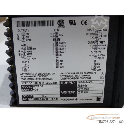 Component Yokogawa UT351-01 Digital Indicating Controller SN:T1DB04678  !