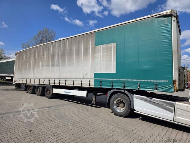 Open semitrailer with tarp KRONE Gardine Lowliner, Joloda-Schienen, Hubdach