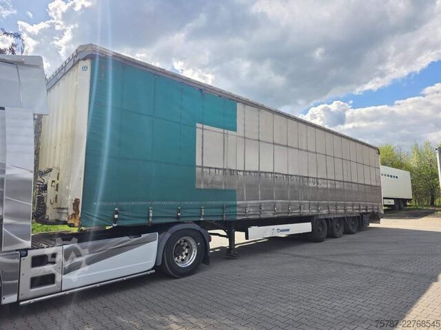 Open semitrailer with tarp KRONE Gardine Lowliner, Joloda-Schienen, Hubdach