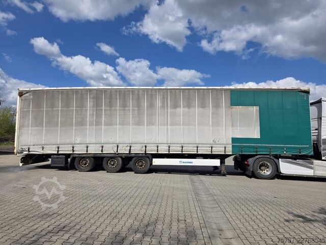 Open semitrailer with tarp KRONE Gardine Lowliner, Joloda-Schienen, Hubdach