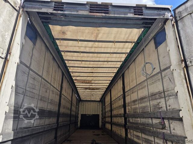Open semitrailer with tarp KRONE Gardine Lowliner, Joloda-Schienen, Hubdach