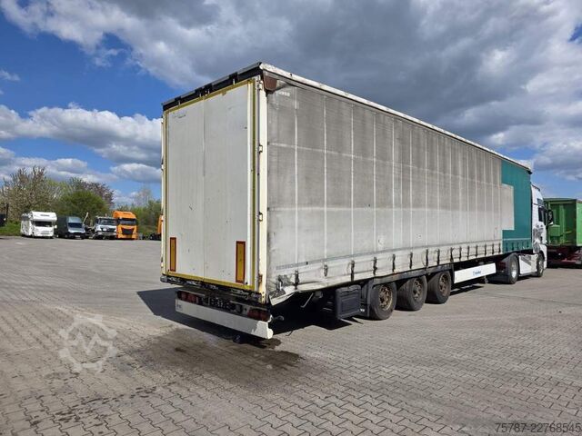 Open semitrailer with tarp KRONE Gardine Lowliner, Joloda-Schienen, Hubdach