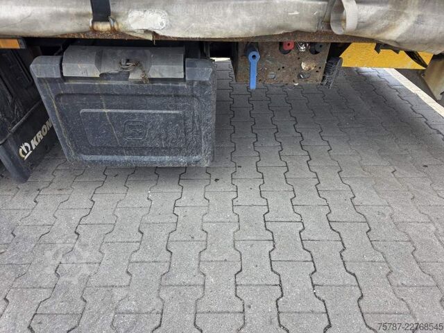 Open semitrailer with tarp KRONE Gardine Lowliner, Joloda-Schienen, Hubdach