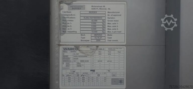 Transport de bovine Berdex XXXL Liner, 120m2, Type 2, Water+Fans, Moving f...