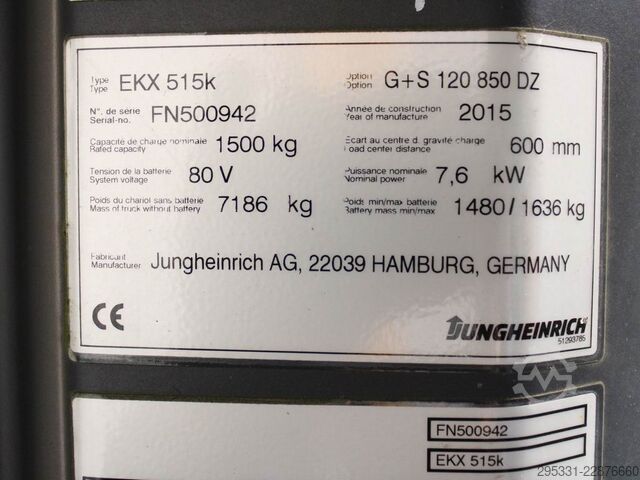  Jungheinrich EKX 515k  G+S120-850DZ