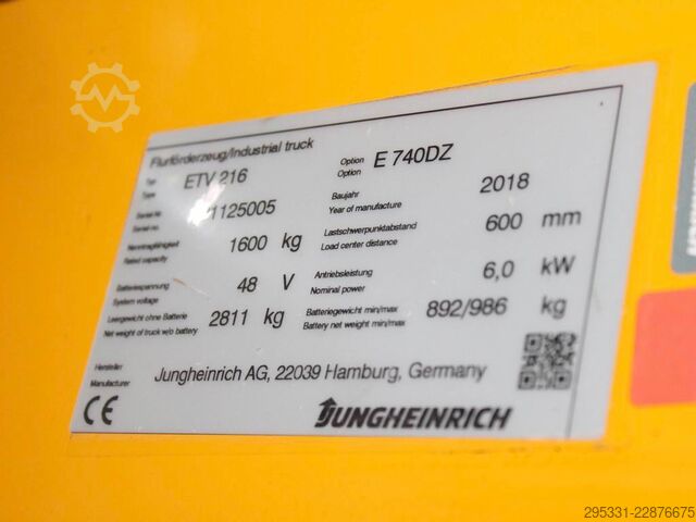Schubmaststapler Jungheinrich ETV 216  E-740DZ