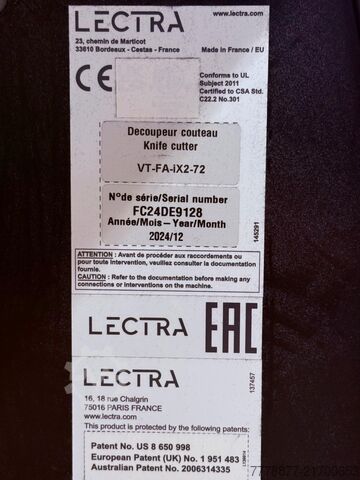 Macchina da taglio tessile – CNC di alta gamma Lectra Vectorfashion VT-FA-Q2-72 Automatic CNC