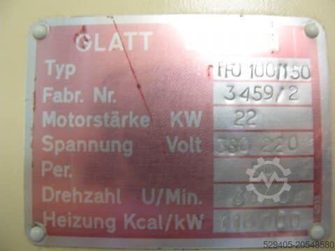 Glatt – Sécheur TFO 100/150 Glatt – Sécheur TFO 100/150