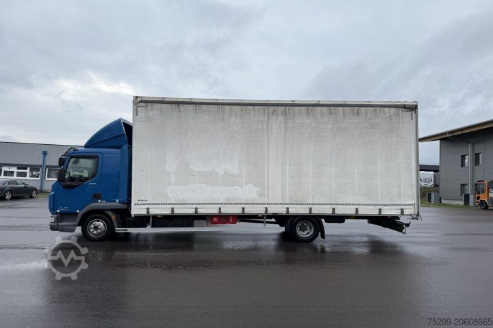 Flatbed truck with tarp DAF LF 220 108 4x2 Blache