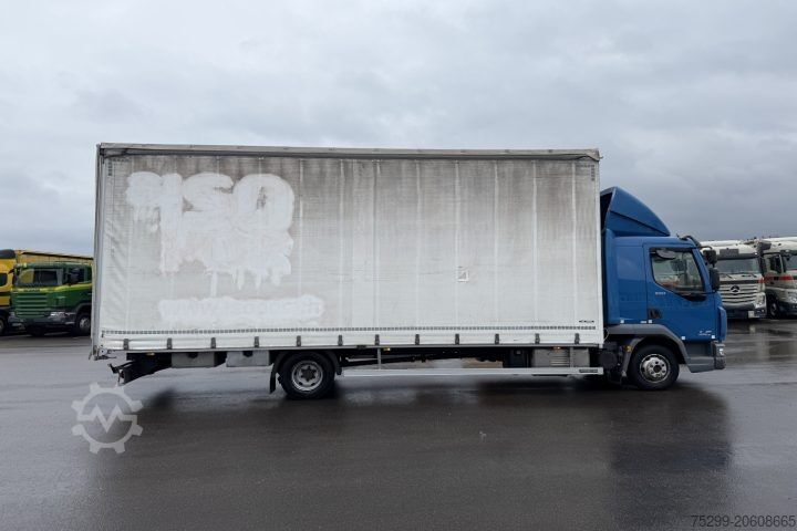 Flatbed truck with tarp DAF LF 220 108 4x2 Blache
