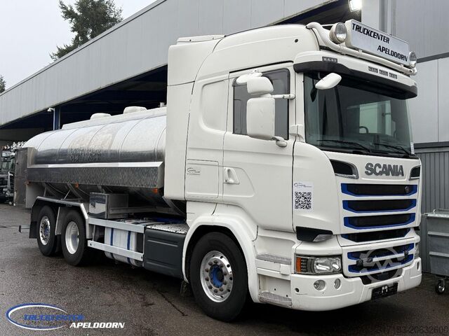 Tanker Scania R580 V8 Retarder, Stuuras, 15000 Liter roestvri...