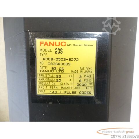 Steuerung Fanuc A06B-0502-B272 20S AC Servo Motor SN: C936A3089