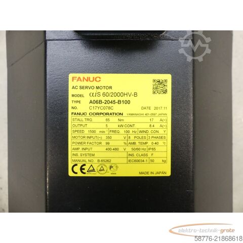 управляващ блок Fanuc A06B-2045-B100 Servo Motor SNC17YC078C + A860-2050-T321 -neuwertig-