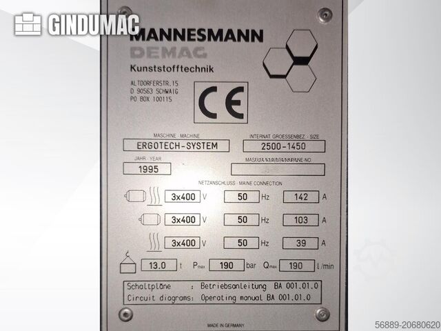 Hydraulické vstřikovací stroje DEMAG Ergotech System 250 - 1450