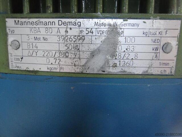 Dvostupanjski elektromotor, Schubanker reduktorski motor, Demag motor, pogon podvozja DEMAG KBA 125 B + KBA 80 A - FG 08B-B3-23-H1-F1