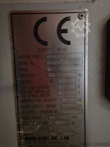 Centre d'usinage horizontal Mori Seiki NH 4000 DCG