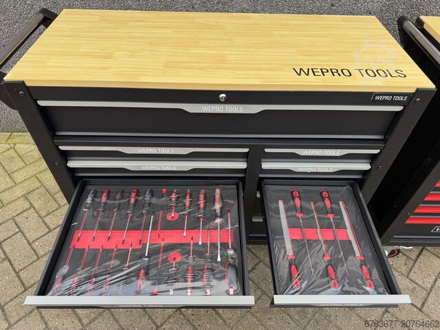 Кутия за инструменти / Toolbox Wepro Tools с 10 чекмеджета, напълнена, нова на склад, червена или си XXL