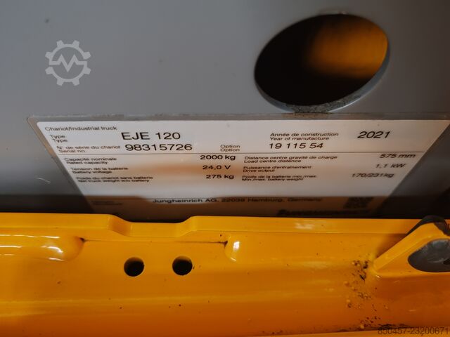 Transpalette manuel Jungheinrich ERE 225 2.5t/ 2021y/ 4431h