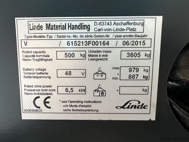 V (5213) - Guidage par fil!! PSA!! Triplex FFL!! LINDE V ( 5213 ) - Wire Guidance !! PSA !! Triplex FFL !!