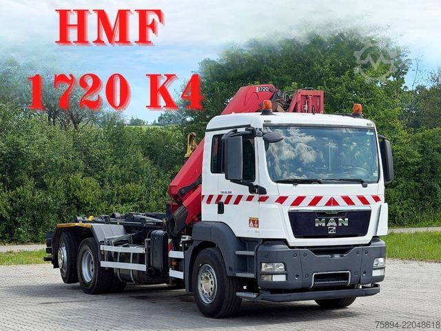 Kamion s kipom s pomičnim kontejnerom MAN TGS 26.360 * HMF 1720 K4 + FUNK * TOPZUSTAND