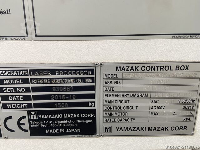 Alimenteur automatique de tôle Mazak EMC3015