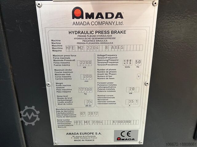 Särmäyspuristin AMADA PROMECAM HFE MK II 220 x 4000