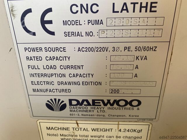 Torno CNC DAEWOO Puma 230 SA