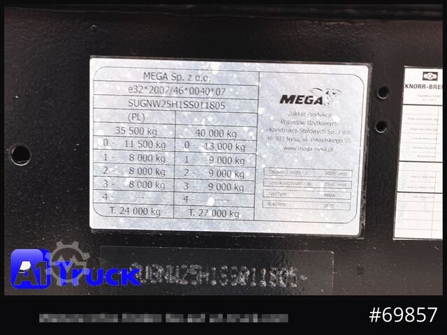Kiperska poluprikolica BENALU Mega  25m³ Lift Stahl  SAF 4X4 Allrad 1350mm