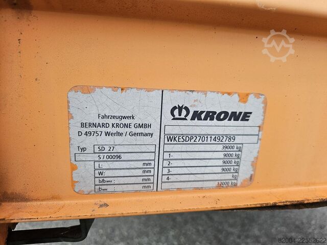2003 KRONE SD27 MEGA / BPW Scheibenbremse / Liftachse / Reserverad / TÜV Belgien. KRONE SD27 MEGA/ BPW DISC / LIFT AXLE / SPARE TIRE/TU...