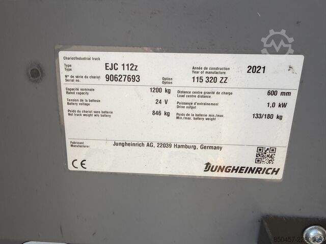 Pallet Stackers Jungheinrich EJC 112z cold store/ Lion 2021y/ 653h/ initial