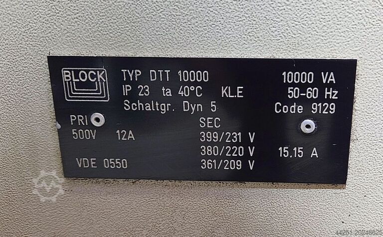 Transzformátor 10000 VA, Trafo 500 V Block DTT 10000