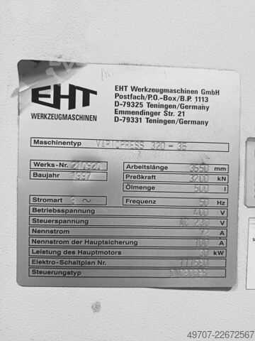 Hidraulična abkant presa 320t 3550mm EHT VARIOPRESS 320-35
