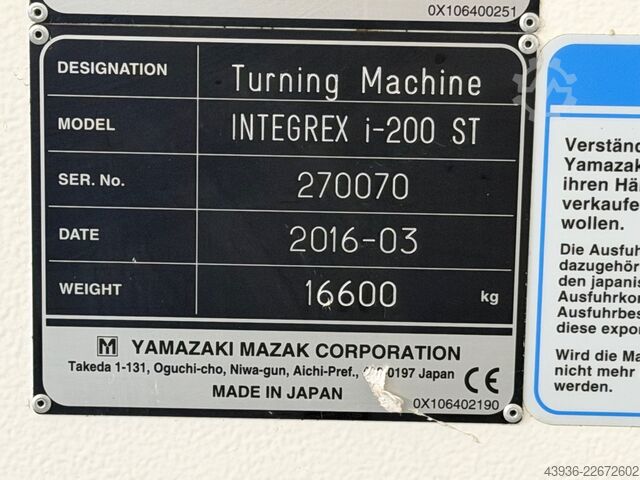 ड्रेह-फ्रैसिंग सेंटर MAZAK Integrex i-200ST Mazak Integrex i-200ST x 1500U