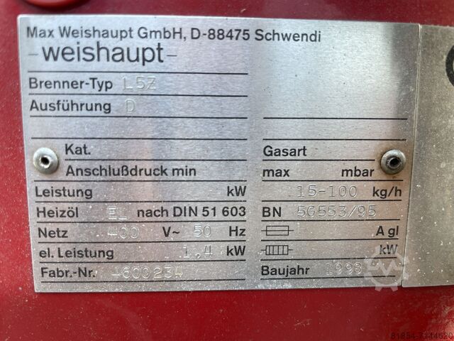 Aérotherme Weishaupt L5 Z/D Ölbrenner 15-100kg/h Weishaupt L5 Z/D