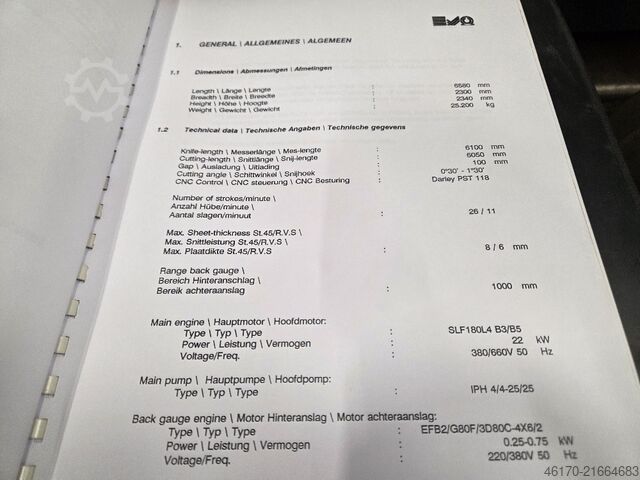 Cizalla guillotina hidráulica DARLEY VS 6008
