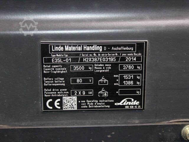 รถโฟล์คลิฟท์ไฟฟ้า 4 ล้อ Linde E 35 L-01  387