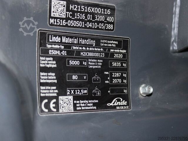 Электрический 4-х колесный вилочный погрузчик Linde E 50 HL-01  388