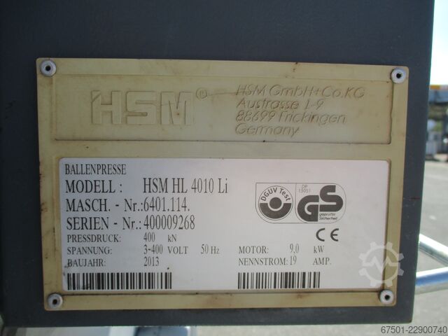 Ballepresse HSMPapierpresse Abfallpresse HL 4010 Li  (3548)