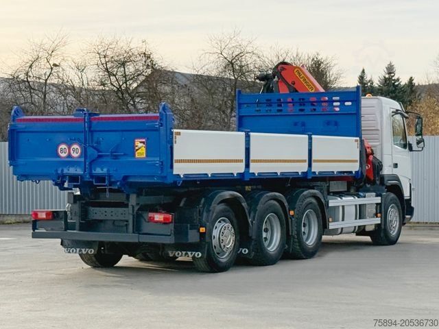 Tipper truck VOLVO FMX 460 Kipper 6,40m + PALFINGER PK 18002 EH D