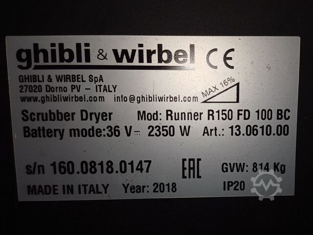 Fregadora-secadora Ghibli & Wirbel RUNNER R 150 FD 100 BC CHEM