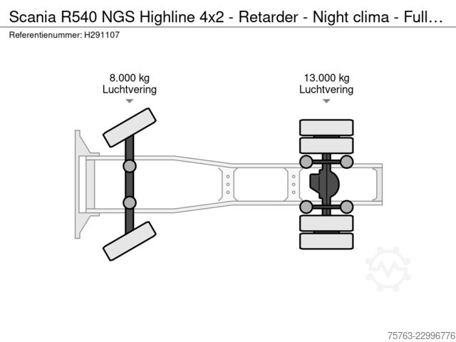 Scania R540 NGS Highline 4x2 – Retarder – Ööjahutus – Täisõhkvedrustus – Valuveljed – 2 kütusepaaki  Scania R540 NGS Highline 4x2 - Retarder - Night clima ...