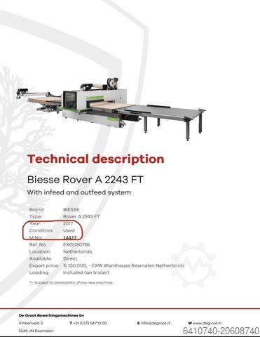 Machining center BIESSE Rover A 2243 FT