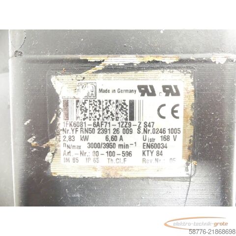 Vezérlőegység KUKA Rotor für 1FK6081-6AF71 Motor mit Binder Bremse 86 61109H31