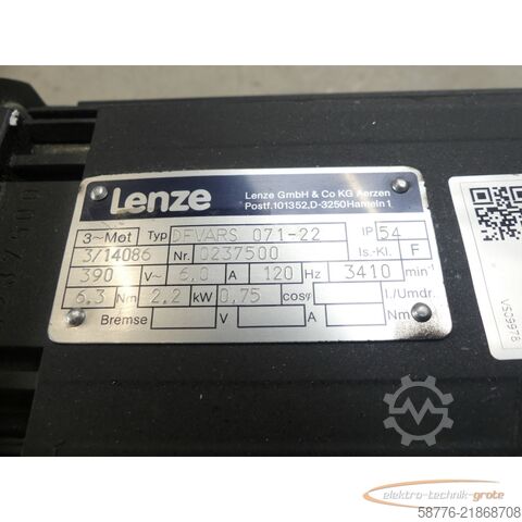 Kontrolna jedinica Lenze DFVARS 071-22 Servomotor SN: 0237500 mit A2S 107-AA01-31 Lüfter