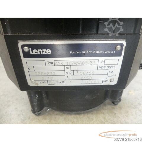 Unidad de control Lenze DFVARS 080-22 Servomotor SN: 0237186 mit A2S 107-AA01-31 Lüfter