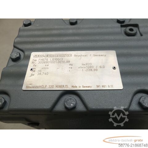 Styreenhet SEW FH67G LQ100/3 Getriebe SN: 3006931001.0010.98